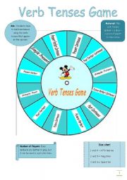 English Worksheet: Verb Tenses Game