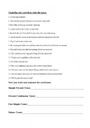 English worksheet: Verb Tense Review