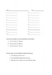 English worksheet: esl test