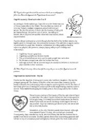 English Worksheet: cupid reading activity-grammar activity