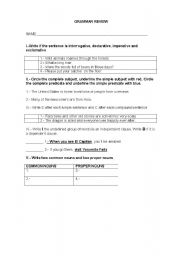 English worksheet: Grammer Review