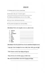 English worksheet: Fix it