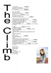 English worksheet: The Climb - Hannah Montana The Movie