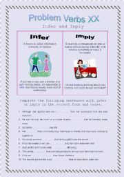 Problem Verbs XX -  Infer and Imply - Theory and Practice with key