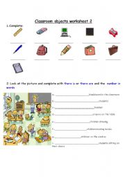 English Worksheet: Classroom objects 2 