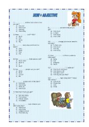 English Worksheet: how+ adjective