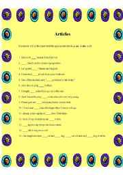 English worksheet: Articles