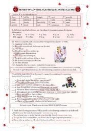 ANSWER KEY to adverbs, clauses and adverb clauses