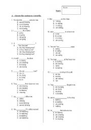 English Worksheet: present continuous tense