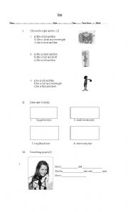 English worksheet: Physical description