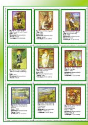 English Worksheet: Cards 2 - Renoir (Part 2)