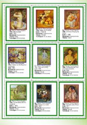 English Worksheet: Cards 2 - Renoir (part 3)