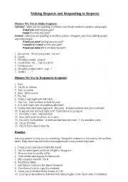 English Worksheet: Making and Responding to Requests