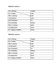English worksheet: Matching exercise