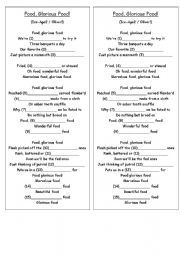 English Worksheet: Food Glorious Food Song
