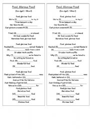 English worksheet: Food Glorious Food Song