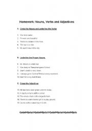 English worksheet: Noun and Adjective Exercise