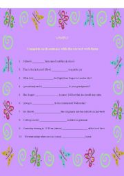 English worksheet: Verbs!