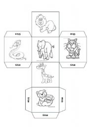 English Worksheet: wild animal dice