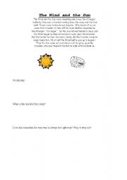 English worksheet: The Wind and the Sun