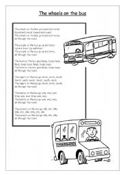 English Worksheet: The Wheels on the Bus