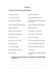 English worksheet: Body Idioms