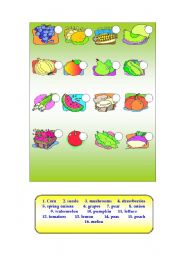 English worksheet: Fruit and vegetables