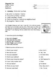 English Worksheet: Diagnostic Test 2nd