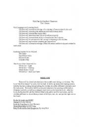 English worksheet: pre school unit plan,subject 5 senses