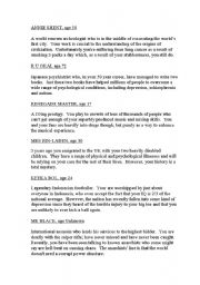 English Worksheet: Ballon Debate
