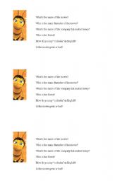 English worksheet: bee movie activity