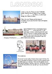 English Worksheet: London - information gap activity