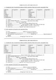 English Worksheet: Comparatives and Superlatives