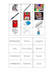 English worksheet: School objects