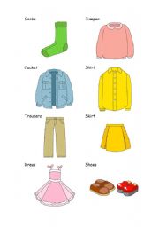 English Worksheet: picture about clothes with titles