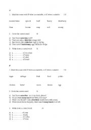 English worksheet: countables test