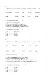English Worksheet: countables test