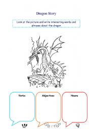 English worksheet: guided writing