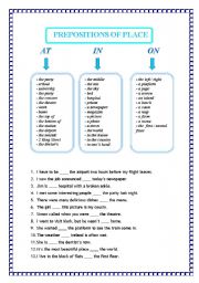 prepositions of place