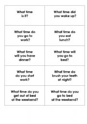 English worksheet: Time Questions