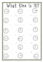 English Worksheet: what time is it ?