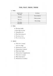 English worksheet: THIS,THAT,THESE,THOSE