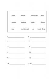 English worksheet: English/Spanish Match: Numbers, Colors, Days of the Week