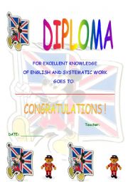 English Worksheet: diploma for the English course