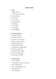 English Worksheet: Have got