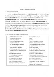 English Worksheet: Basic Rveview Worksheet
