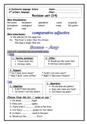 English Worksheet: revision sheet on unit 14  macmillan  second primary 