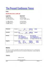 English worksheet: Present continuous