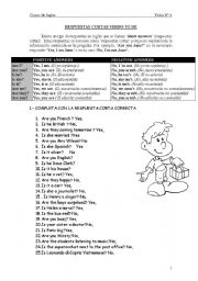 English Worksheet: verb to be