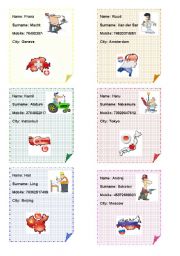 English Worksheet: Jobs - ID cards (3/5)